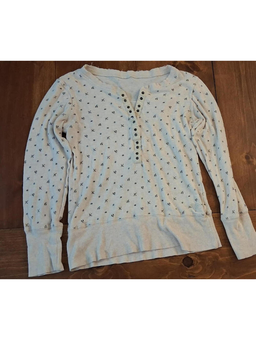Y2K Roxy Women's Comfy Cozy Cotton Henley Sz S